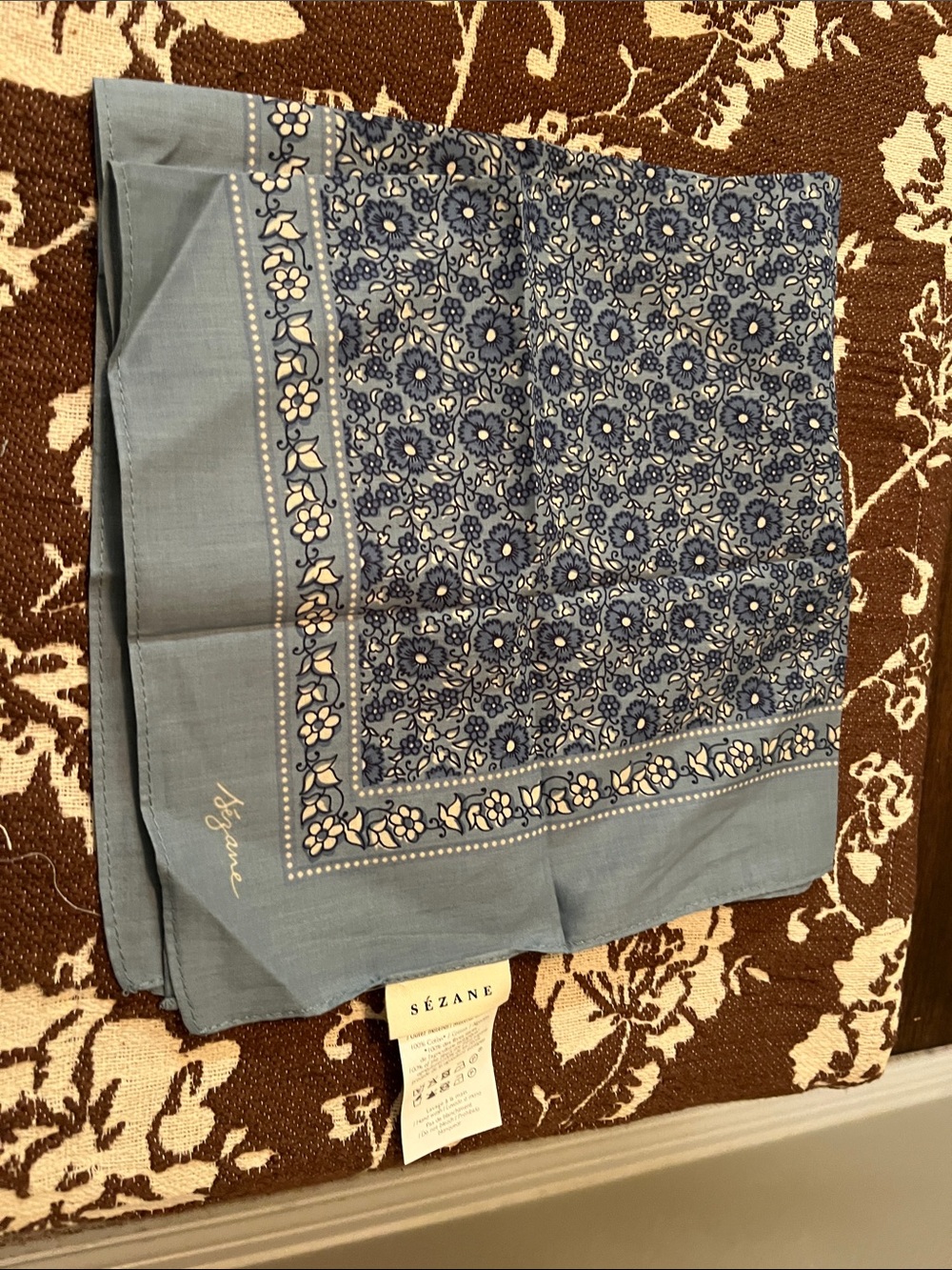 NWOT Sezane bandana Gaston scarf in vintage blue